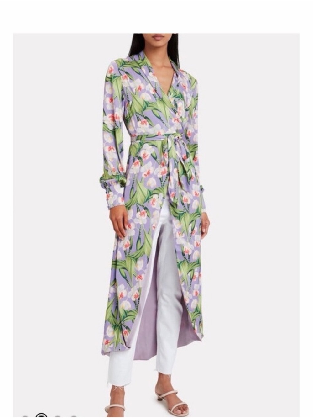 PatBO Samba Lavender Floral Wrap Kimono